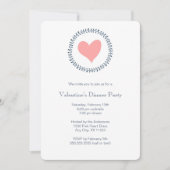 Simple Valentine's Dinner Party invitation rose/ma (Devant)