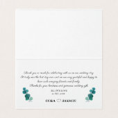 Simple verdure Carte de remerciements d'or Eucalyp (Inside Unfolded)