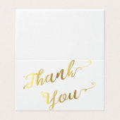 Simple verdure Carte de remerciements d'or Eucalyp (Outside Unfolded)