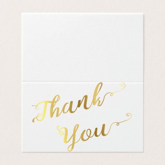 Simple verdure Carte de remerciements d'or Eucalyp (Outside Unfolded)