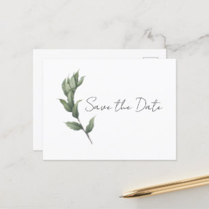 Simple verdure Enregistrer la date Carte postale