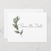 Simple verdure Enregistrer la date Carte postale (Devant / Derrière)