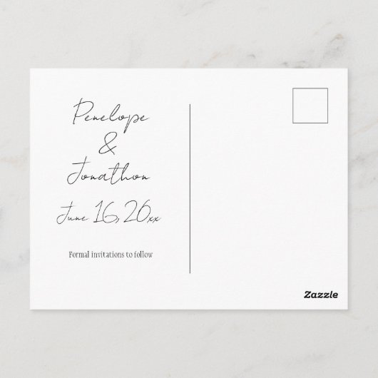 Simple verdure Enregistrer la date Carte postale (Dos)