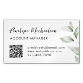 Simple verdure QR Code Magnet Carte de visite (devant)
