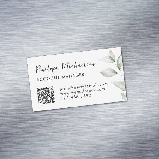 Simple verdure QR Code Magnet Carte de visite (In Situ)