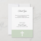 Simple, vert avec un Carte de remerciements funéra (Devant)