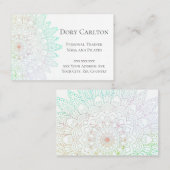 Simple vert et violet clair Carte de visite Mandal (Devant / Derrière)