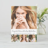 Simple Vier Photo Grid-Afstuderen Aankondiging (Staand voorkant)