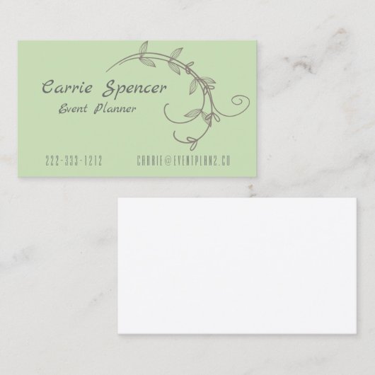 Simple Vines Carte de visite (Devant / Derrière)
