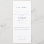 Simple Vintage Bow Blue Wedding Programme (Dos)