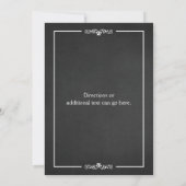 Simple Vintage Chalk Mariage Élégant Invitation (Dos)