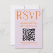 Simple violet et brillant orange RSVP en ligne cod (Devant)
