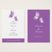 Simple Violet Papillon Enregistrer La Date Mariage (Devant & derrière)