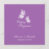 Simple Violet Papillons Programme de mariage (Devant)