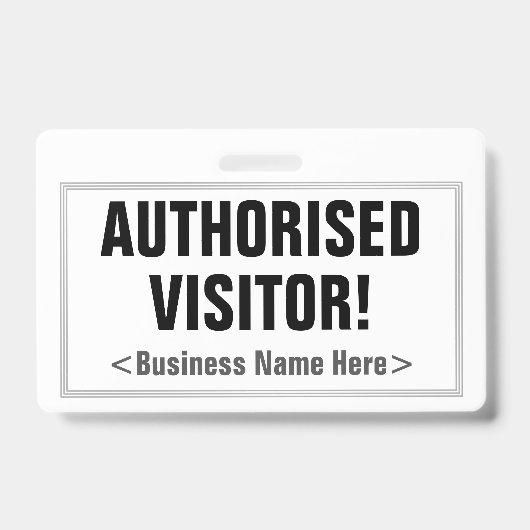 Simple "VISITEUR AUTORISÉ !" Badge (Avant)