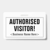 Simple "VISITEUR AUTORISÉ !" Badge (Arrière)
