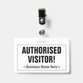 Simple "VISITEUR AUTORISÉ !" Badge (Avant avec clip)
