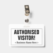 Simple "VISITEUR AUTORISÉ !" Badge (Arrière avec clip)