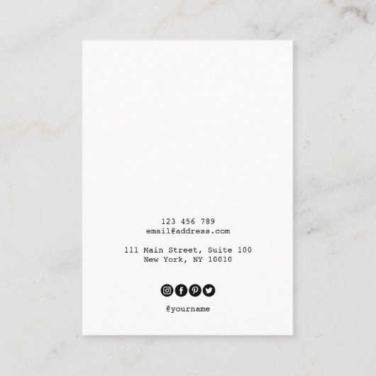 Simple Votre logo collier carte d'affichage (Dos)