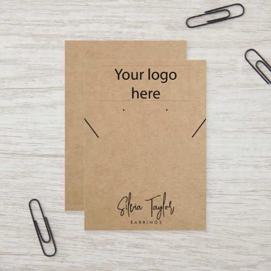 Simple Votre logo Collier Elevage Carte d'affichag (Devant/Arrière en situation)