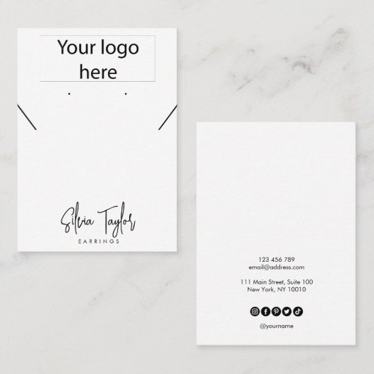 Simple Votre logo Collier Elevage Carte d'affichag (Devant / Derrière)