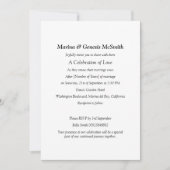 Simple Vow Renewal Classic Invitation (Devant)