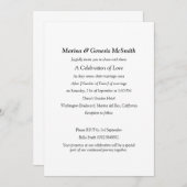 Simple Vow Renewal Classic Invitation (Devant / Derrière)