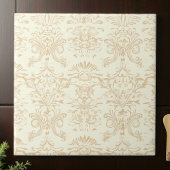 Simple Warm Soft Beige Damask Tegeltje