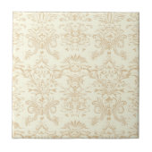 Simple Warm Soft Beige Damask Tegeltje (Voorkant)