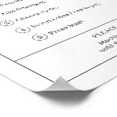 Simple Washer Instructions Laundromat Wall Poster (Coin)