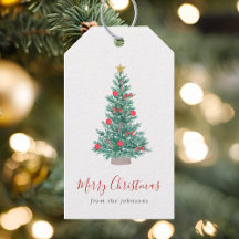 Simple Watercolor Christmas Tree Festive