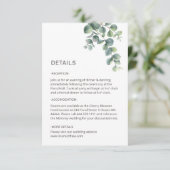 Simple Watercolor Leave Greenery Wedding Informatiekaartje (Staand voorkant)