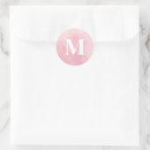 Simple Watercolor Monogram Ronde Sticker (Tas)