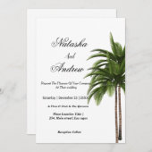 simple watercolor palm tree wedding invitation (Devant / Derrière)
