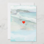 Simple Watercolor Plage côtière Invitation de mari (Dos)