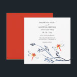 Simple Watercolor Red Dragonfly Wedding Invitation<br><div class="desc">Faites une déclaration avec cette faire-part de mariage audacieuse, avec des libellules rouges d'aquarelle uniques et d'élégants éléments botaniques. Inspiré par les thèmes mariages indiens, ce design mêle calligraphie de script à une mise en page propre et moderne, permettant à vos détails mariages de se démarquer magnifiquement contre un arrière...</div>