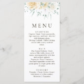 Simple Watercolour Eucalyptus White Rose Wedding Menu (Voorkant)