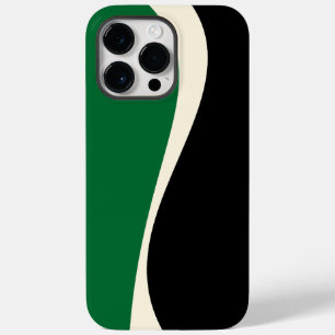 Simple Waves 2 in groen, crème en zwart Case-Mate iPhone 14 Pro Max Hoesje