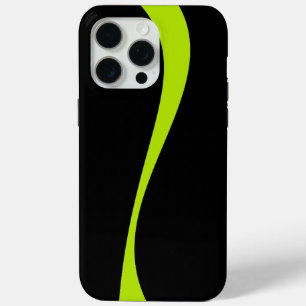 Simple Waves 2 in Lime Groen en Zwart iPhone 15 Pro Max Hoesje