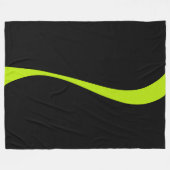 Simple Waves 2 in Lime Groen en Zwart Fleece Deken (Voorkant (Horizontaal))