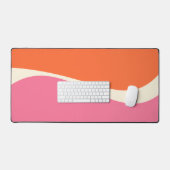 Simple Waves 2 in roze, Sinaasappel en crème Bureaumat (Keyboard & Muis)