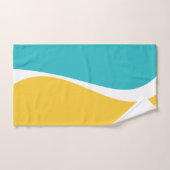 Simple Waves 2 in Turquoise, Geel en Wit Bad Handdoek (Handdoek)