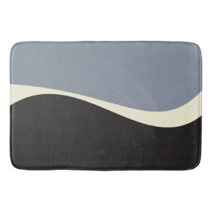 Simple Waves 2 in zwart, grijs en crème Badmat