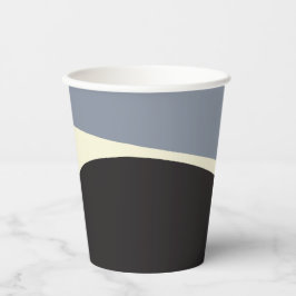 Simple Waves 2 in zwart, grijs en crème Papieren Bekers