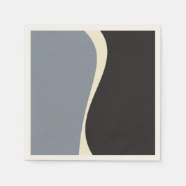Simple Waves 2 in zwart, grijs en crème Servet