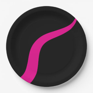 Simple Waves 3 in Magenta en Zwart Papieren Bordje