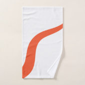 Simple Waves 3 - Orange et blanc (Serviette à main)