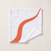 Simple Waves 3 - Orange et blanc (Gant de toilette)