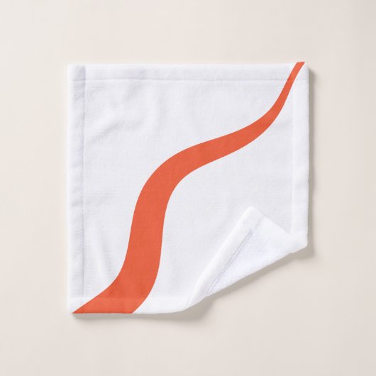 Simple Waves 3 - Orange et blanc (Gant de toilette)