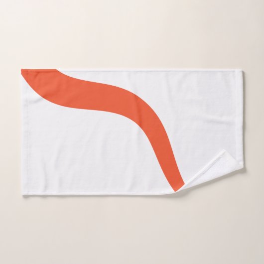 Simple Waves 3 - Orange et blanc (Serviette à main)